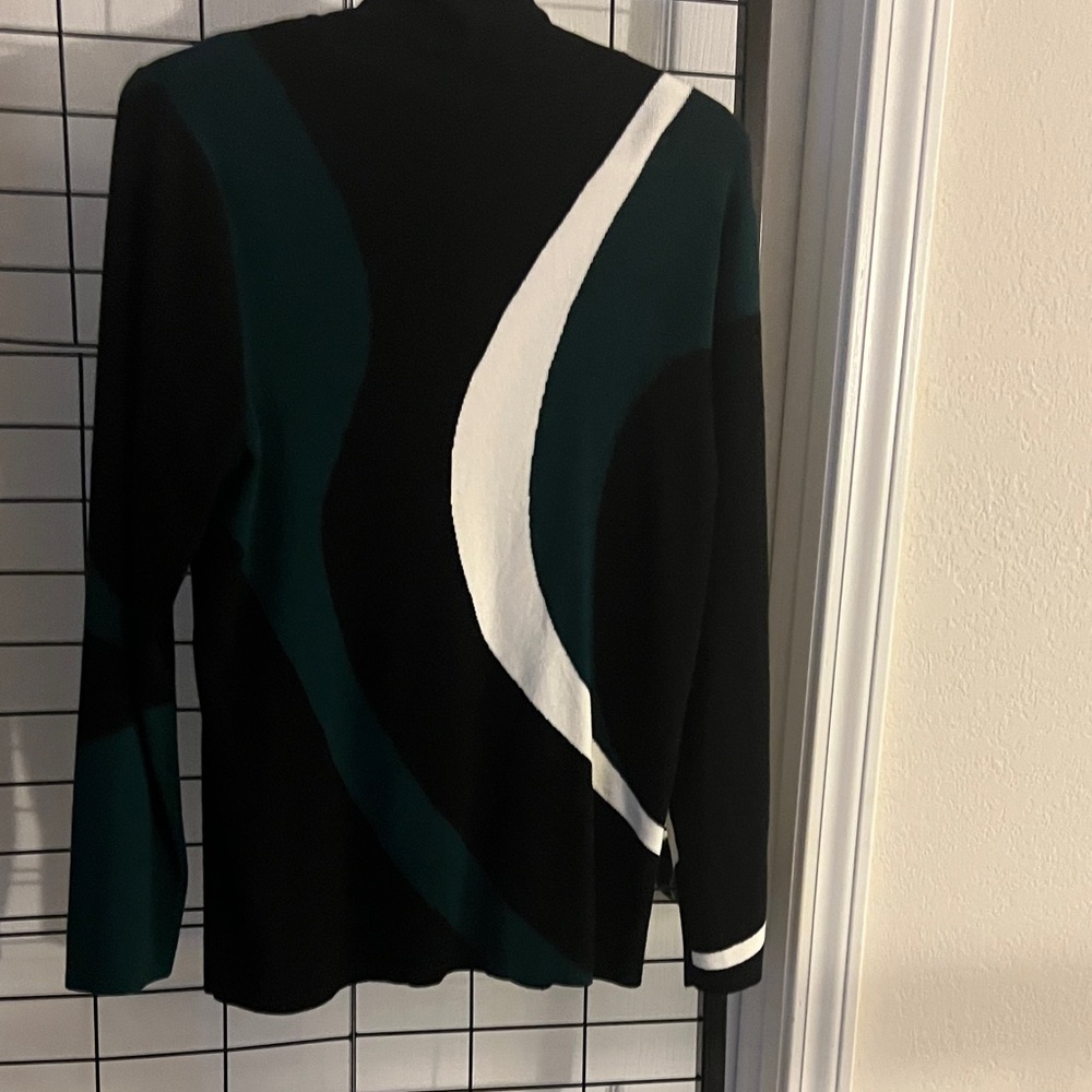Chico's Black and White Turtleneck Sweater - Picture 3 of 3